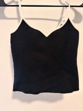 Express Black Cami top with White Contrast Trim